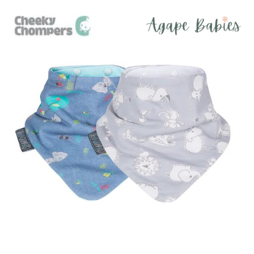 Cheeky Chompers Necker BIB Unisex Grey & Denim