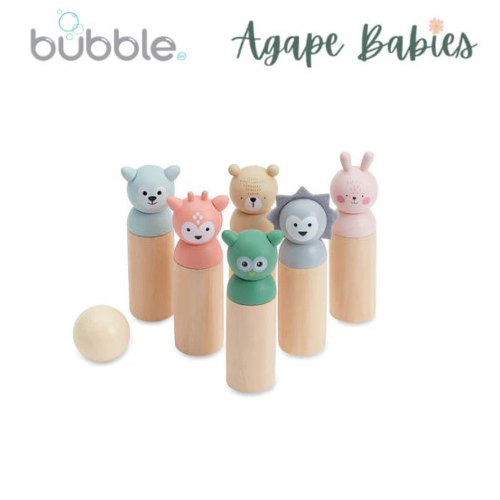 Bubble Wooden Animal Bowling Set