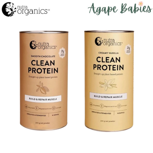 Nutra Organics Clean Protein 500gm - (Smooth Chocolate / Smooth Vanilla)