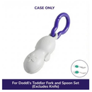 Doddl Toddler spoon and fork case - Cool grey (purple clip)