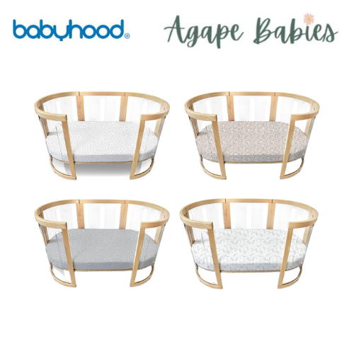 [2-Pack] Babyhood  Amani Bebe - Jersey Cotton Oval Fitted Sheet - 4 Design