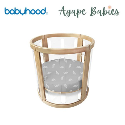 [2-Pack] Babyhood Amani Bebe Organic Jersey Fitted Sheet (White Leaf)