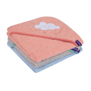 Clevamama Soft Cotton Hooded Baby Bath Towel (70x70cm) - 3 Colors