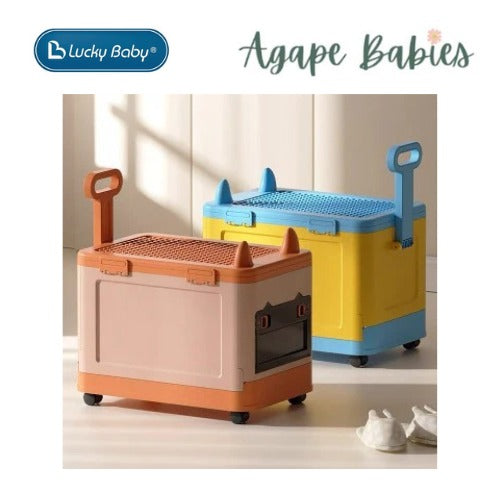 Lucky Baby Stackable Toy Clothes Storage Box W/ Wheel & Lid for Building LEGO Block - 2 Color