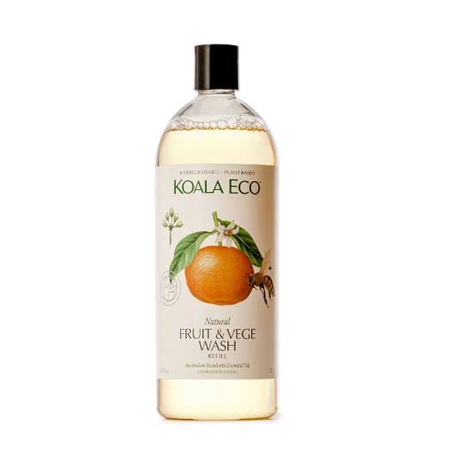 Koala Eco Natural Fruit & Vegetable Wash Mandarin Essential Oil - 1L Refill