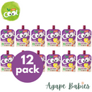 [12-Pack] Vitabio Cool Fruits Apple Passion Fruit Organic Smootihie, 90 g