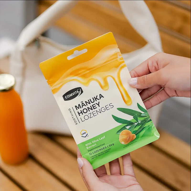 Comvita Manuka Honey Lozenges with Olive Leaf Extract - 12s Exp: 02/29