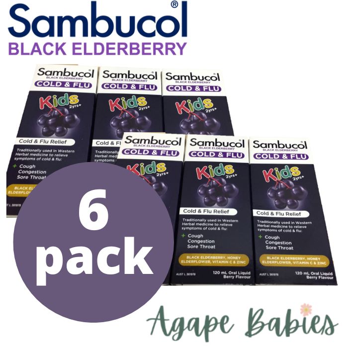 Sambucol Colds & Flu Liquid 120ml (Pack Of 6) - Aust Version Exp: 01/25