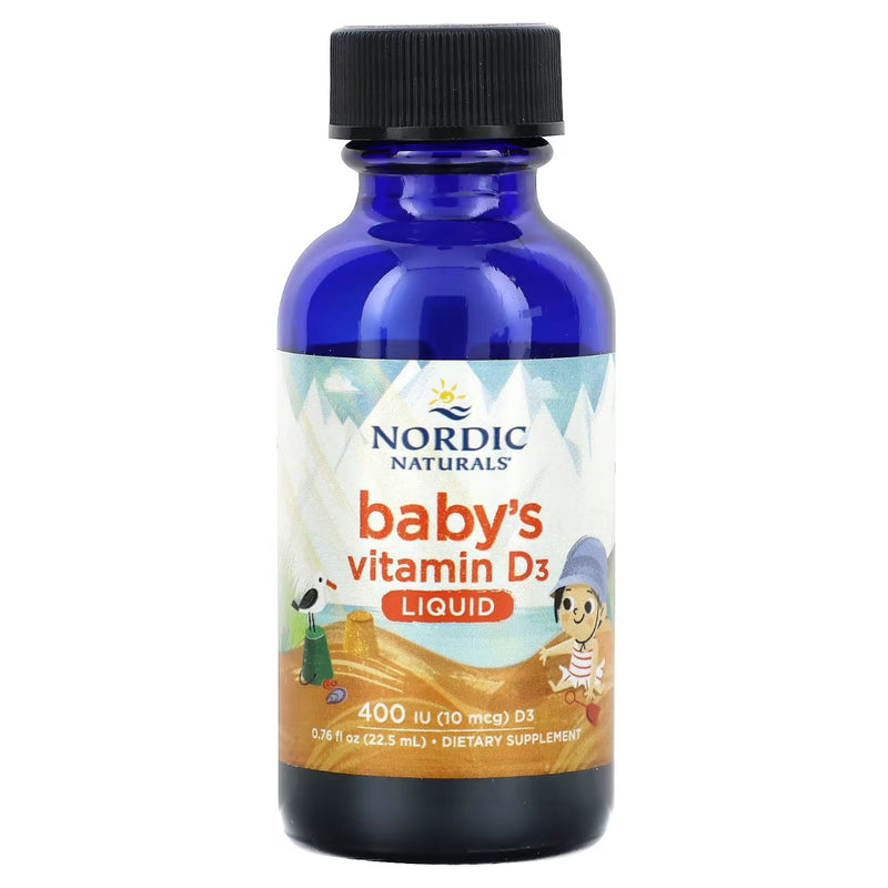 Nordic Naturals Baby's Vitamin D3 Liquid 10 mcg (400 IU), 0.76 fl oz (22.5 ml) EXP: