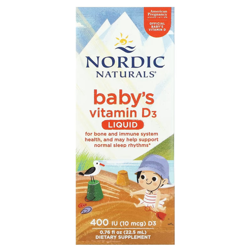 Nordic Naturals Baby's Vitamin D3 Liquid 10 mcg (400 IU), 0.76 fl oz (22.5 ml) EXP:
