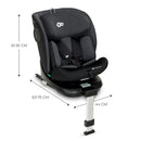 [1-Year Warranty] KinderKraft Car Seat, I-360 - Black
