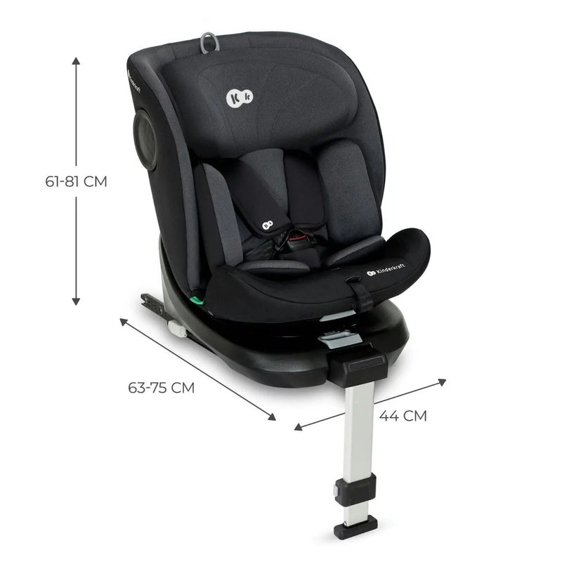 [2-Year Warranty] KinderKraft Car Seat, I-360 - Black