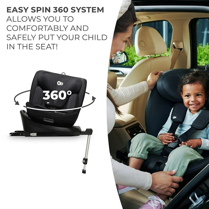 [2-Year Warranty] KinderKraft Car Seat, I-360 - Black