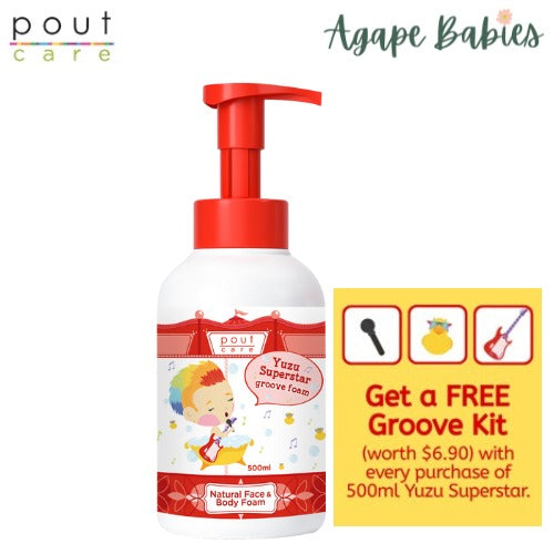 Pout Care Yuzu Superstar Natural Face & Body Foam 500ml - (FOC Yuzu Superstar Groove Kit Worth $6.90)