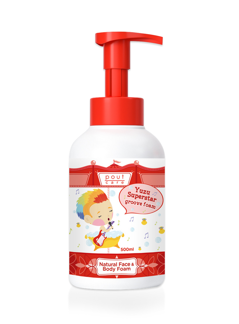 Pout Care Yuzu Superstar Natural Face & Body Foam 500ml - (FOC Yuzu Superstar Groove Kit Worth $6.90)
