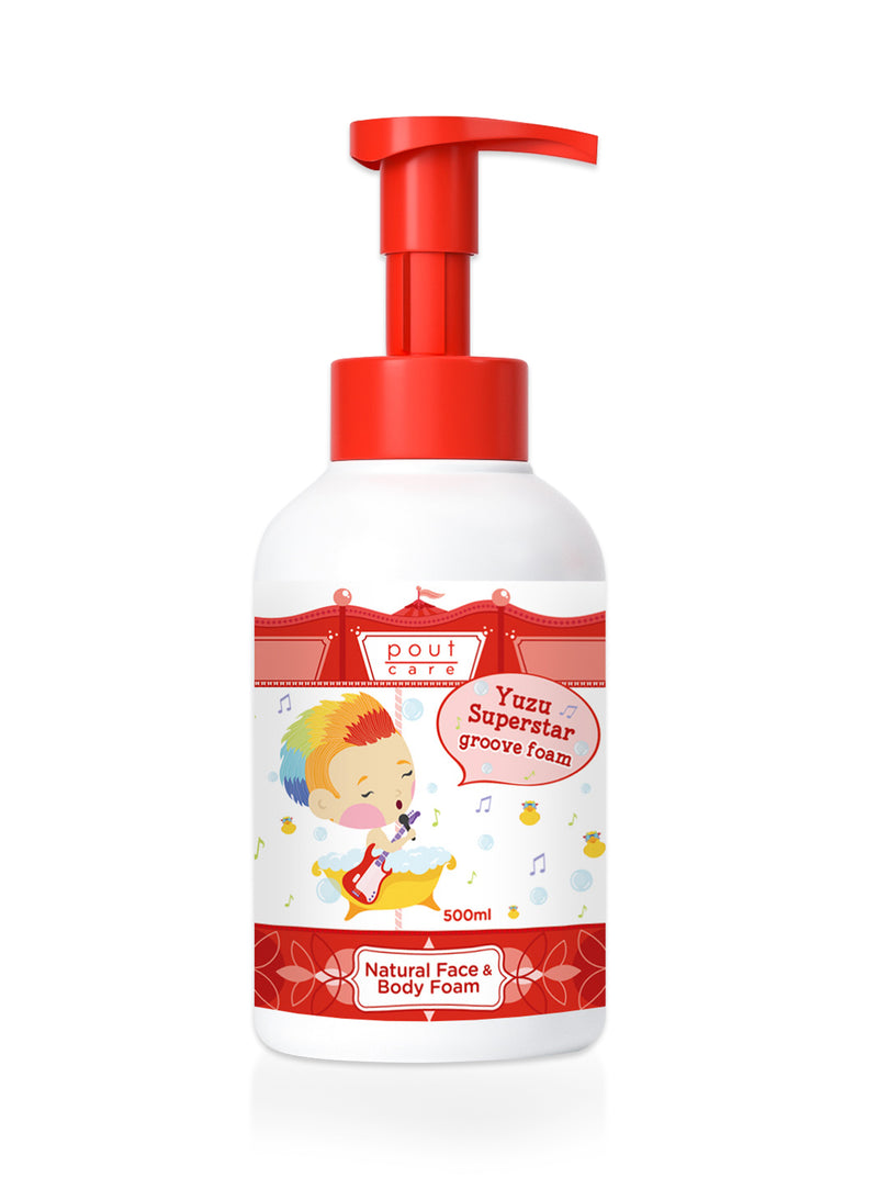 Pout Care Yuzu Superstar Natural Face & Body Foam 500ml - (FOC Yuzu Superstar Groove Kit Worth $6.90)