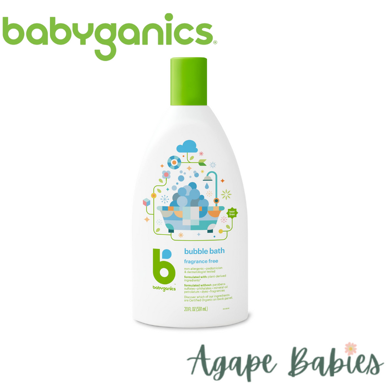 Babyganics Bubble Bath Fragrance Free 591ml Exp: 12/23