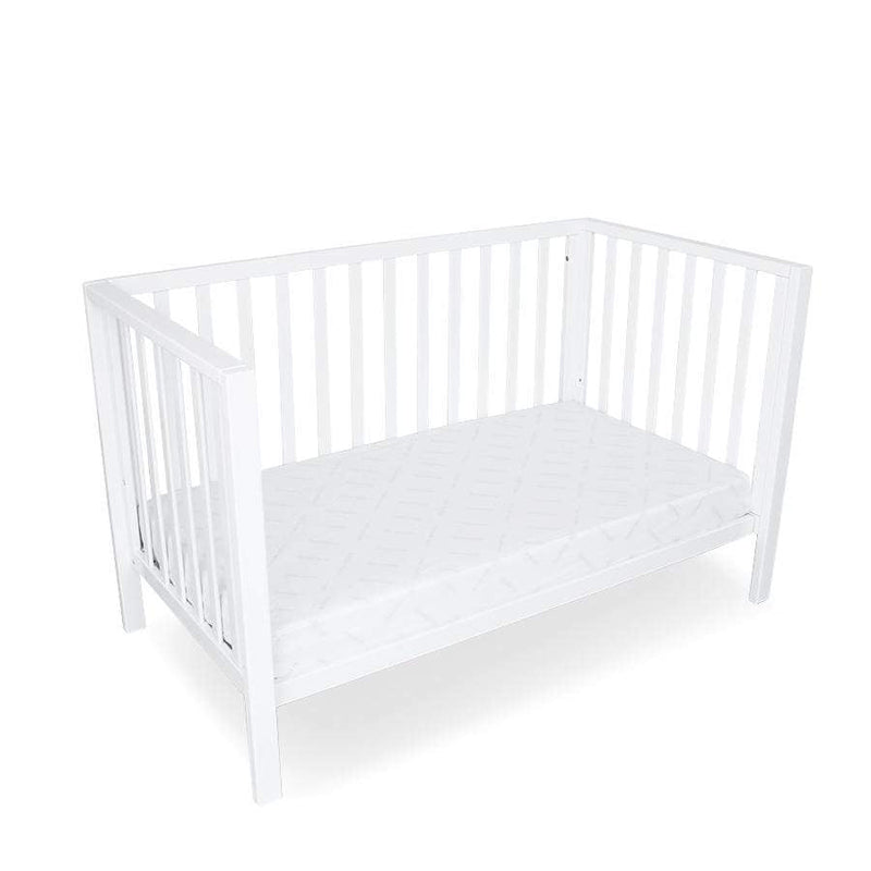 (1 yr warranty) Babyhood Classic Curve Cot  4 In 1- White + My First Innerspring - (Bundle Pack)