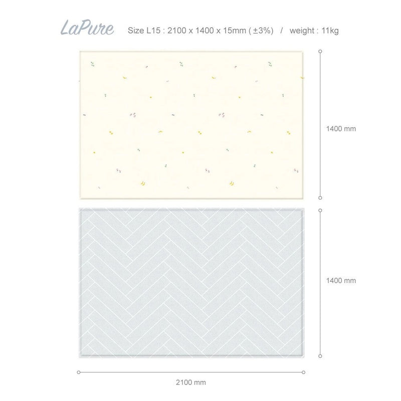 [1 Yr Local Warranty] Parklon LaPure Minimal Fruits Herringbone Grey (L15) Size: 2100 x 1400 x 15mm