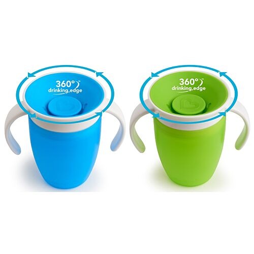 Munchkin Miracle® 360° Trainer Cup (2 pack) 7oz - Blue/Green