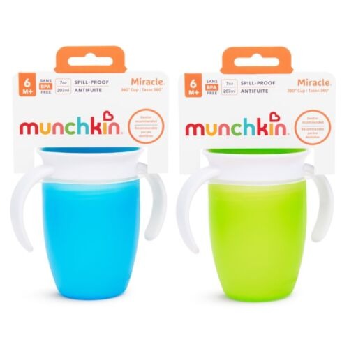 Munchkin Miracle® 360° Trainer Cup (2 pack) 7oz - Blue/Green