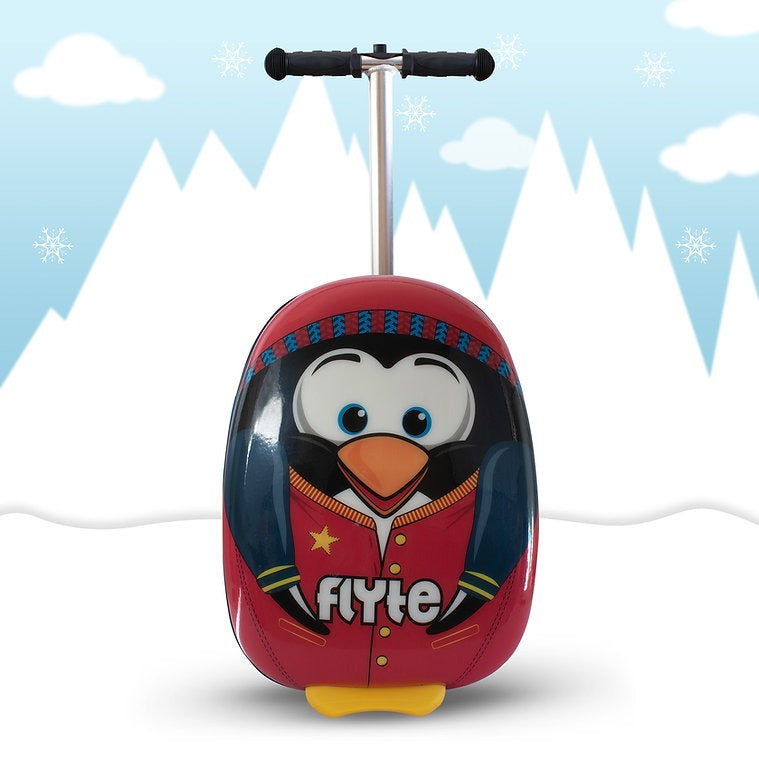 Zinc Flyte Scooter Suitcase Children's Luggage - Perry The Penguin