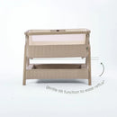Tutti Bambini Cozee Sense Bedside Crib - Soft Walnut / Cocoa + Rocking Bar + CoZee Castors (Bundle pack)
