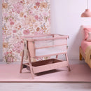 Tutti Bambini Cozee Zen Bedside Crib - Blush + Rocking Bar + CoZee Castors (Bundle pack)