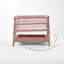 Tutti Bambini Cozee Zen Bedside Crib - Blush + Rocking Bar + CoZee Castors (Bundle pack)