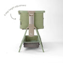 Tutti Bambini Cozee Zen Bedside Crib - Eucalyptus + Rocking Bar + CoZee Castors (Bundle pack)