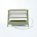 Tutti Bambini Cozee Zen Bedside Crib - Eucalyptus + Rocking Bar + CoZee Castors (Bundle pack)