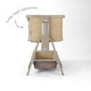 Tutti Bambini Cozee Zen Bedside Crib - Sand + Rocking Bar + CoZee Castors (Bundle pack)