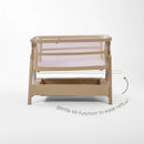 Tutti Bambini Cozee Zen Bedside Crib - Sand + Rocking Bar + CoZee Castors (Bundle pack)