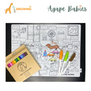 Growing Up Silicon Colouring Big Mat 40x30cm (with bag) -3-Letter Word