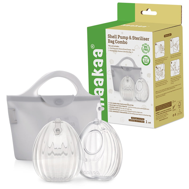 Haakaa Shell Pumps & Steriliser Bag Combo - 75ml