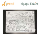 Growing Up Silicon Colouring Big Mat 40x30cm (with bag) - Occupation