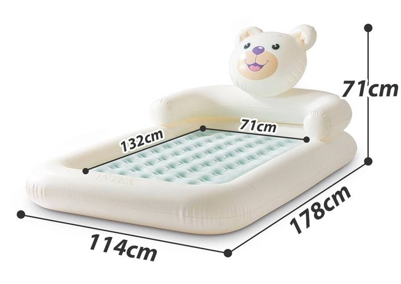 Intex Bear Kids Travel Bed Set, Includes Double Quick 1 Hand Pump (Ages 3-6)