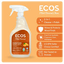 Ecos Furniture Polish + Cleaner - Orange 22oz/650Ml Exp: 08/27