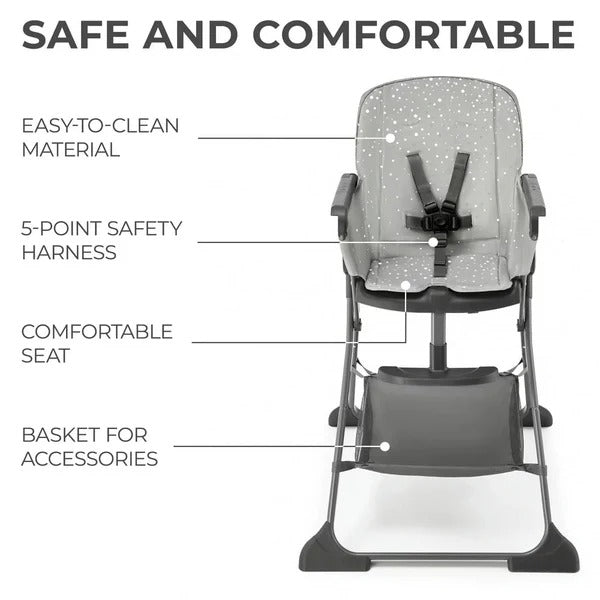 KinderKraft High Chair Foldee - Grey
