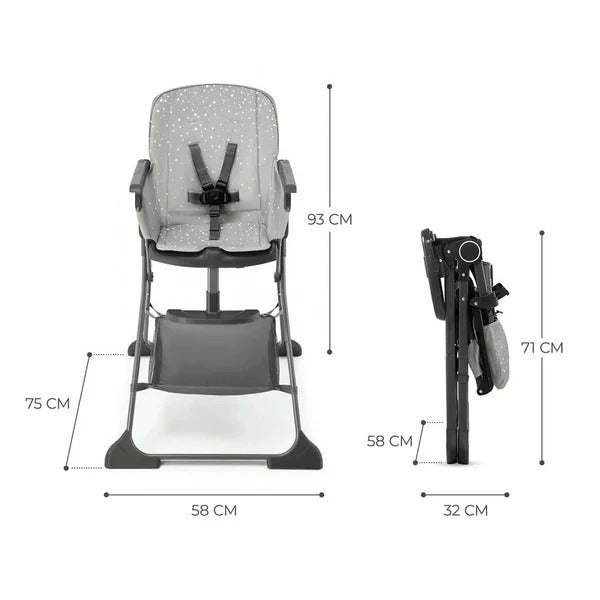 KinderKraft High Chair Foldee - Grey