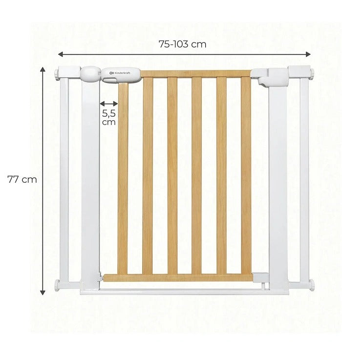 Kinderkraft Safety Gate, Lock & Go - WOOD