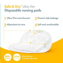 Medela Safe & Dry Ultra Thin Disposable Bra Pad, 30s + Disposable Nursing Pads (30s)-Bundle Pack