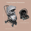 Mimosa Suite Seat Stroller with Bassinet - Ash Grey