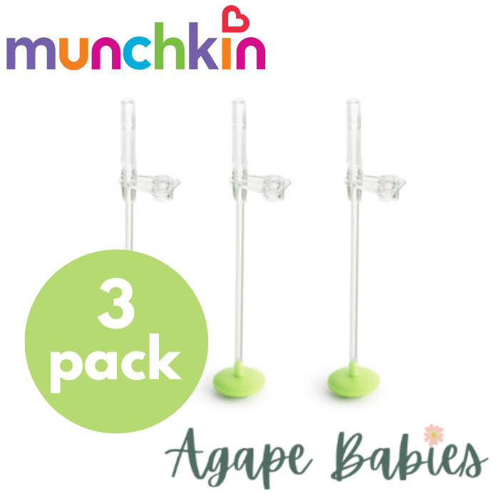[Bundle Of 3] Munchkin Click Lock™ Weighted Flexi-Straw Cup Replacement Straw and Weight (Green)