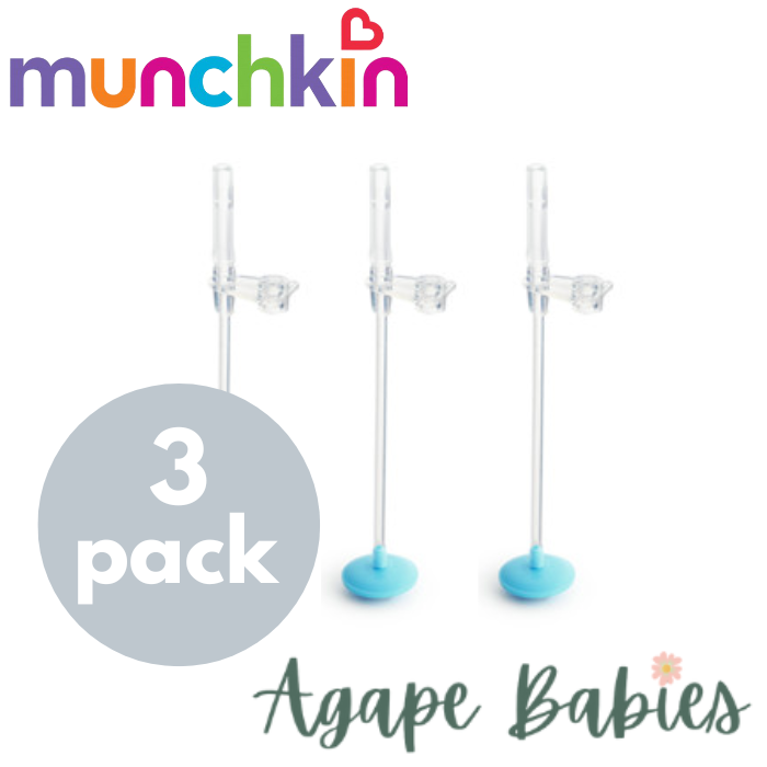 [Bundle Of 3] Munchkin Click Lock™ Weighted Flexi-Straw Cup Replacement Straw and Weight (Blue)