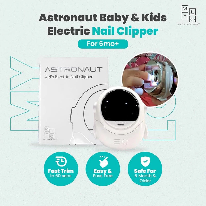MyLO Astronaut Electric Nail Clipper Trimmer for Baby & Kids Astronaut (1yr Warranty ) - FOC 2 Paraben-Free Fever Cooling Patch Box