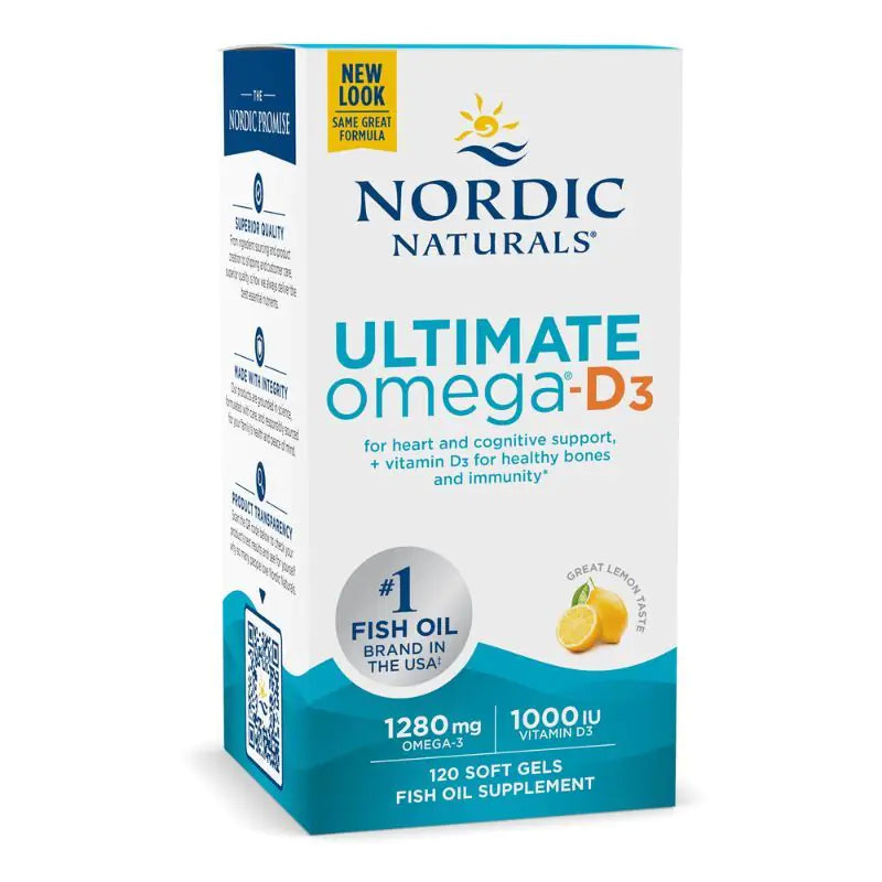 Nordic Naturals Ultimate Omega D3 1280 mg - Lemon, 120 sgls.