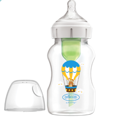 [2-PK ] Dr. Brown’s 11 oz/330 mL PP W-N Options+ Baby Bottle w/ L2 Nipple 1-Pack - 2 Design