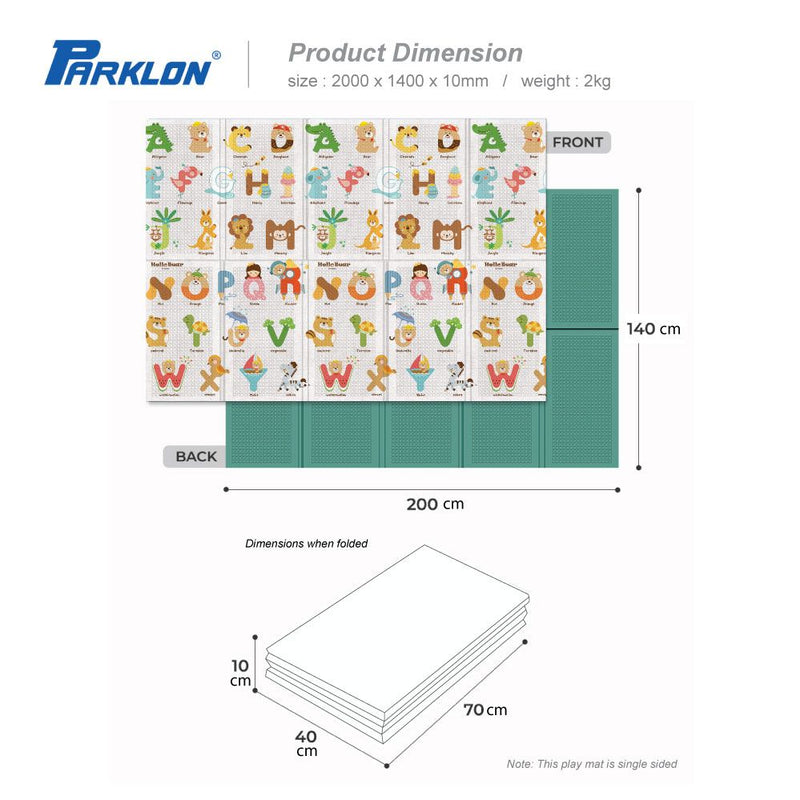 Parklon PE Folding Mat HB Alphabet Size: 2000 x 1400 x 10mm