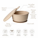 Puku Food Grade Silicone Suction Kids Bowl With Lid - 2 Colors